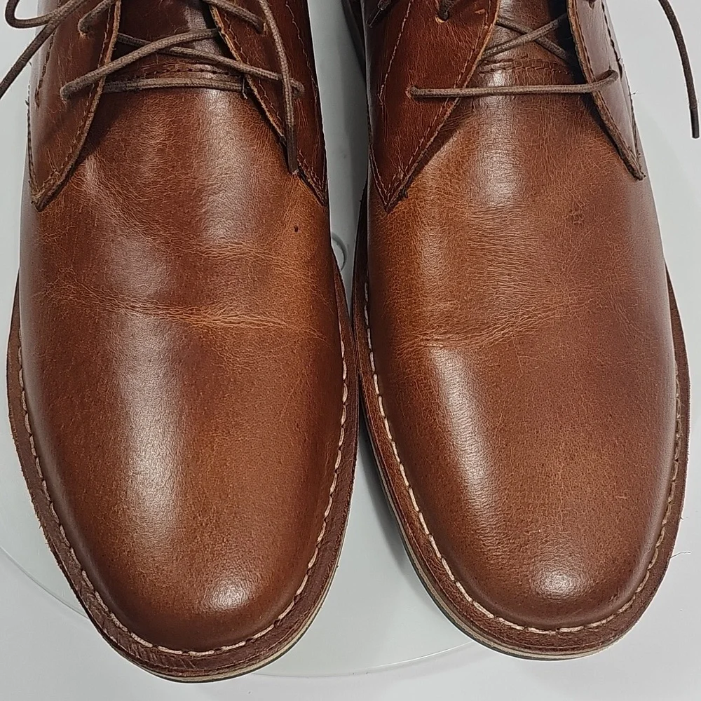 NIB Steve Madden Mens Harken Brown Leather Chukka Boots Size 11.5 Lace Up